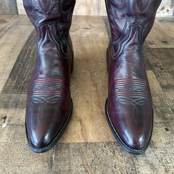 Dan Post 2112 R Black Cherry Western Cowboy Boots Mens 8.5 D - Picture 8 of 12